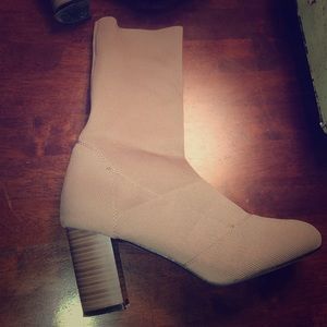 Tan sock boots mid length